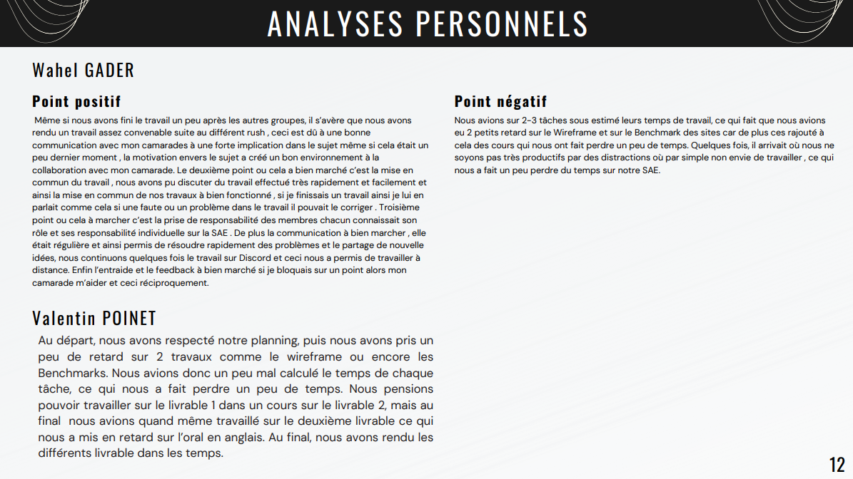Analyses Personnelles